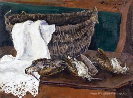 Nature morte avec un panier et une bouche de bois Nature morte avec un panier et une bouche de bois