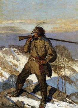 L'illustration de la couverture du magazine Pupular Frontiersman L'illustration de la couverture du magazine Pupular Frontiersman