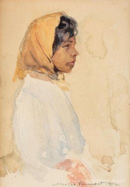 Femme gitane avec foulard jaune Femme gitane avec foulard jaune