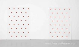 Empreintes d'un pinceau n ° 50 répété à intervalles réguliers de Empreintes d'un pinceau n ° 50 répété à intervalles réguliers de