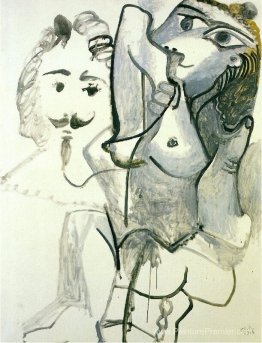 Femme nue avec la tête de l'homme Femme nue avec la tête de l'homme
