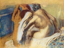 Femme qui séchant ses cheveux Femme qui séchant ses cheveux