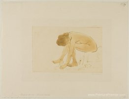 Femme Assise s'essuyant Les Pieds Femme Assise s'essuyant Les Pieds