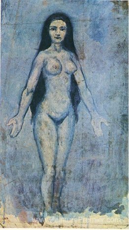 Femme nue avec des cheveux dégoulinants Femme nue avec des cheveux dégoulinants