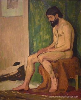 Homme barbu assis Homme barbu assis