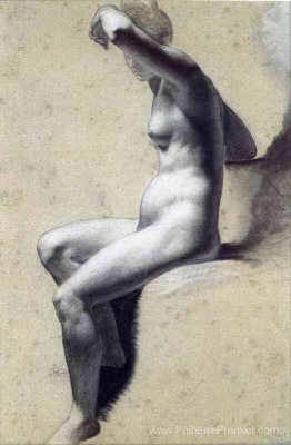 Dessin de nue femelle au charbon de bois et à la craie Dessin de nue femelle au charbon de bois et à la craie