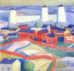 Paysage avec maisons rouges Paysage avec maisons rouges