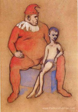 Jeune acrobate et clown Jeune acrobate et clown
