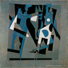 Harlequin et femme avec collier Harlequin et femme avec collier