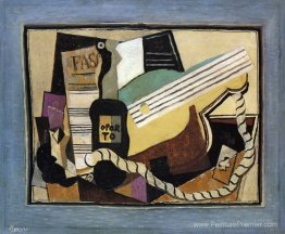 Partition, bouteille de port, guitare, cartes à jouer Partition, bouteille de port, guitare, cartes à jouer