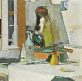 Composition avec fille et nature morte Composition avec fille et nature morte