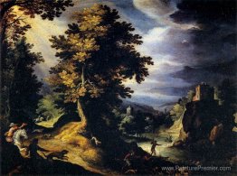 Paysage avec chasse de cerf Paysage avec chasse de cerf