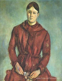 Portrait de Madame Cezanne dans une robe rouge Portrait de Madame Cezanne dans une robe rouge
