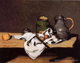 Nature morte avec pot verte et cruche en étain Nature morte avec pot verte et cruche en étain