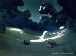 Le clair de lune dans une forêt. Hiver Le clair de lune dans une forêt. Hiver