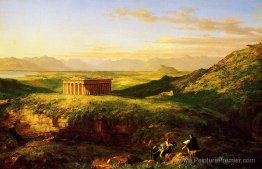 Le temple de Segesta avec l'artiste Sketching Le temple de Segesta avec l'artiste Sketching