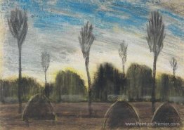 Paysage avec hayricks Paysage avec hayricks