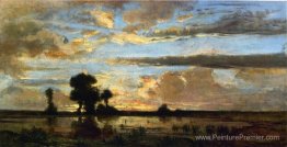 Bord de la forêt, coucher du soleil Bord de la forêt, coucher du soleil