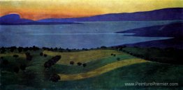 Le lac Leman, effet de la soirée Le lac Leman, effet de la soirée