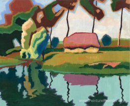 Étang et petite maison Étang et petite maison