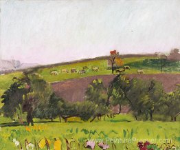 Paysage émental avec des animaux de pâturage Paysage émental avec des animaux de pâturage
