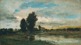 Scène de la rivière française Scène de la rivière française