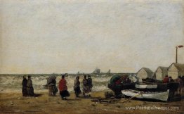 Femmes sur la plage, mers agitées Femmes sur la plage, mers agitées