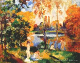 Paysage avec baigneurs féminins Paysage avec baigneurs féminins
