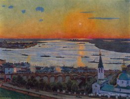 Le coucher de soleil sur Volga. Nizhny Novgorod Le coucher de soleil sur Volga. Nizhny Novgorod
