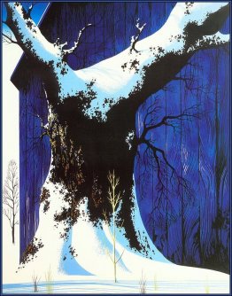 Grange bleue et neige Grange bleue et neige