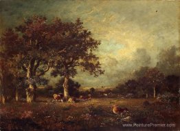 Paysage avec des vaches Paysage avec des vaches