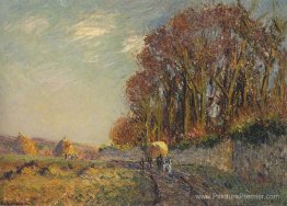 Chariot dans un paysage d'automne Chariot dans un paysage d'automne