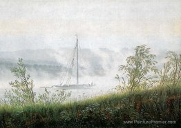 Elbschiff dans le brouillard tôt le matin Elbschiff dans le brouillard tôt le matin