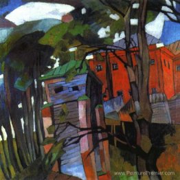 Paysage avec une maison rouge Paysage avec une maison rouge