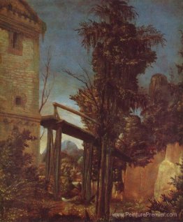 Paysage avec une passerelle Paysage avec une passerelle