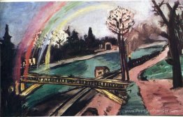 Pont ferroviaire et arc-en-ciel Pont ferroviaire et arc-en-ciel