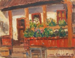 Véranda avec des fleurs Véranda avec des fleurs