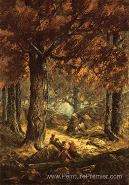 Cueilleurs de noix dans la forêt Cueilleurs de noix dans la forêt