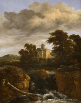Paysage avec une cascade et un château Paysage avec une cascade et un château