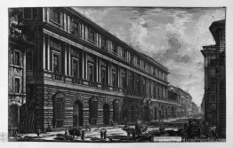 Vue de Via Del Corso, le palais de l'Académie fondée par Louis X Vue de Via Del Corso, le palais de l'Académie fondée par Louis X
