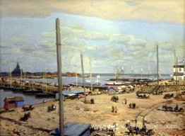 Le pont à travers la rivière Oka à Nizhny Novgorod Le pont à travers la rivière Oka à Nizhny Novgorod