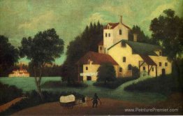 Wagon devant le moulin Wagon devant le moulin