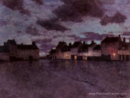 Marketplace en France, après une tempête de pluie Marketplace en France, après une tempête de pluie