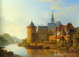 Une vue d'une ville le long du Rhin Une vue d'une ville le long du Rhin