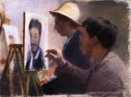 Oscar Björck et Eilif Peterssen Paint Portraits de Georg Brandes Oscar Björck et Eilif Peterssen Paint Portraits de Georg Brandes