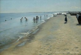 Jour d'été sur la plage du sud de Skagen Jour d'été sur la plage du sud de Skagen