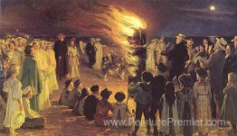 Feu de joie St John's Eve sur la plage de Skagen Feu de joie St John's Eve sur la plage de Skagen