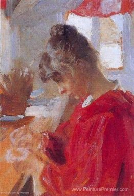 Marie en robe rouge Marie en robe rouge