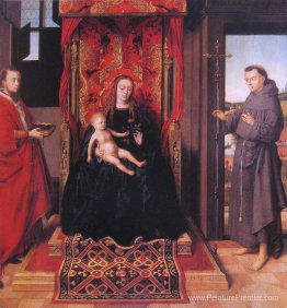 La vierge et l'enfant intronisé avec les saints Jerome et Franci La vierge et l'enfant intronisé avec les saints Jerome et Franci