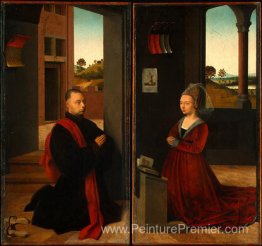 Portrait d'un donateur masculin et féminin Portrait d'un donateur masculin et féminin